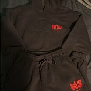 White Fox Sweatshirt Set